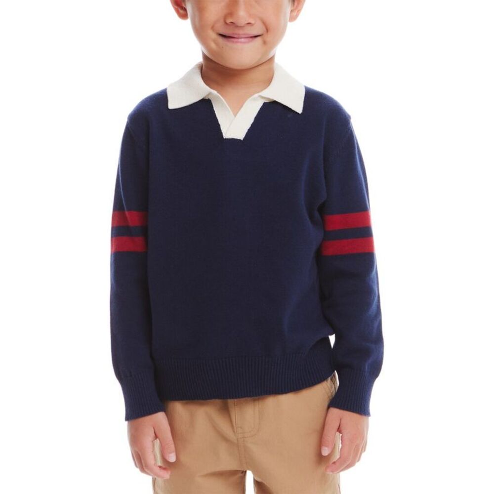 Andy & Evan Boys  Collared Sweater, Blue